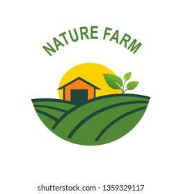 natural farm logo design concept