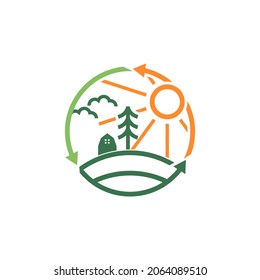 Natural farm logo vector symbol circular arrow