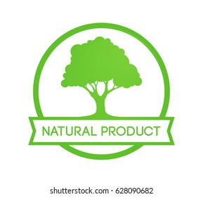 Natural Farm Products - Vector Logo for Restourant or isolated on white background, Round Emblem
