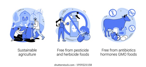 Natural Farming Abstract Concept Vector Illustrations.