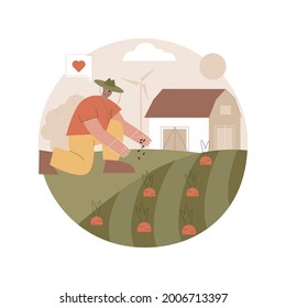 Natural farming abstract concept vector illustration. Ecological farming approach, fertility, organic and sustainable agriculture, local natural biodiversity, agro-industry abstract metaphor.