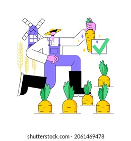 Natural farming abstract concept vector illustration. Ecological farming approach, fertility, organic and sustainable agriculture, local natural biodiversity, agro-industry abstract metaphor.