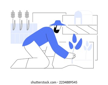 Natural farming abstract concept vector illustration. Ecological farming approach, fertility, organic and sustainable agriculture, local natural biodiversity, agro-industry abstract metaphor.