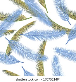 Natural feather fluff vector ornament. Chic graphic design. Tribal boho feather fluff textile print seamless pattern.