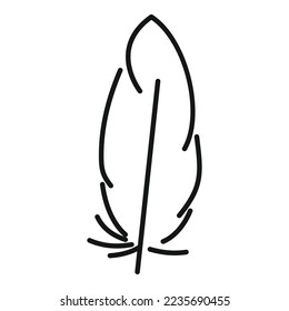Natural feather icon outline vector. Pen bird. Ink art