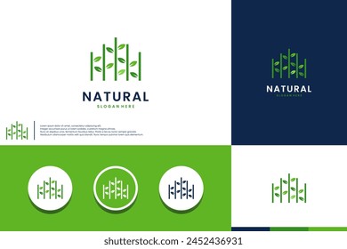 natural fence, protection for farm or garden, logo design inspiration.