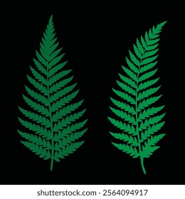 Natural Fern Leaf Illustration Ideal for Branding and Environmental Graphics, Classic Fern Leaf Design with Clean Lines and Rich Green Colors