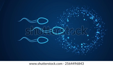 Natural fertilization. Sperm and egg icon