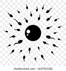 Natural fertilization. Sperm and egg vector illustration. Reproductive medicine health care pregnancy illustration template