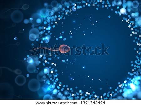 Natural fertilization. Sperm and egg vector illustration. Reproductive medicine health care pregnancy background template