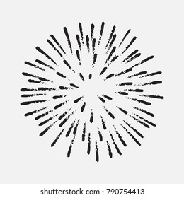 natural fireworks, starburst, sunburst, sunrays on white background. vector