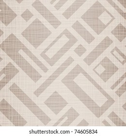 Natural flax with abstract geometrical drawing