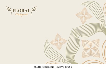 natural floral background with abstract natural shape, leaf and floral ornament in soft color style design