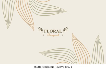 natural floral background with abstract natural shape, leaf and floral ornament in soft color style design