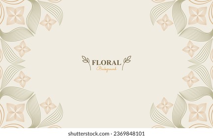 natural floral background with abstract natural shape, leaf and floral ornament in soft color style design