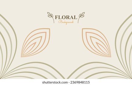 fondo floral natural con forma natural abstracta, hoja y adorno floral en un diseño de color suave