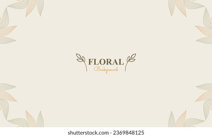 fondo floral natural con forma natural abstracta, hoja y adorno floral en un diseño de color suave
