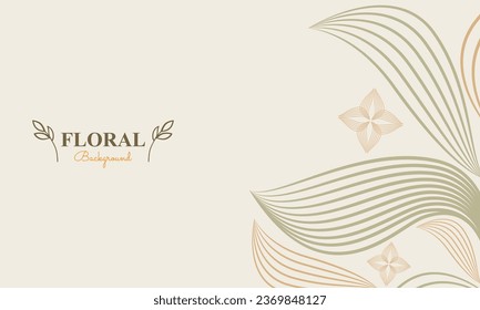 natural floral background with abstract natural shape, leaf and floral ornament in soft color style design