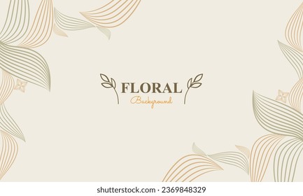 natural floral background with abstract natural shape, leaf and floral ornament in soft color style design