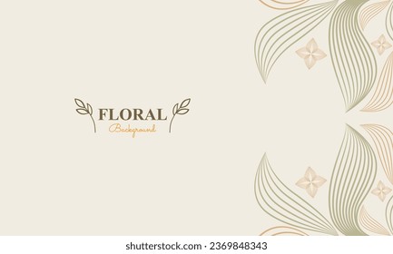 natural floral background with abstract natural shape, leaf and floral ornament in soft color style design