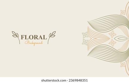fondo floral natural con forma natural abstracta, hoja y adorno floral en un diseño de color suave