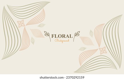 natural floral background with abstract natural shape, leaf and floral ornament in soft color style design