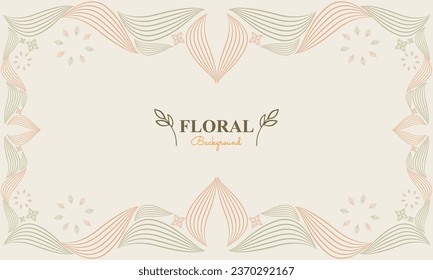 natural floral background with abstract natural shape, leaf and floral ornament in soft color style design