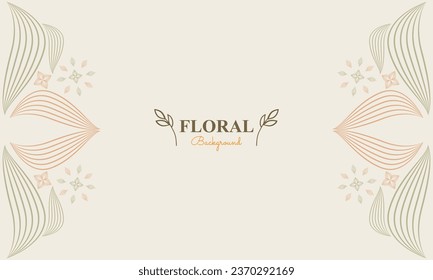 natural floral background with abstract natural shape, leaf and floral ornament in soft color style design