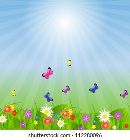 Natural floral background vector illustration