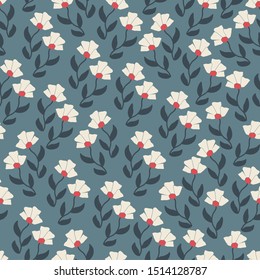 Natural floral farmhouse style seamless patterns for kitchenware and homeware, fabric and stationery design and decoration