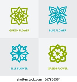 natural floral logo set - vector illustration. eps 8