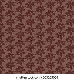 Natural floral ornamen in brown Vector