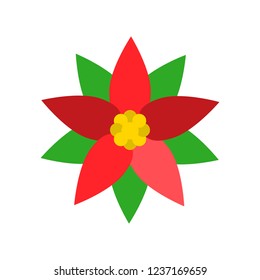natural floral pattern decoration Christmas flat design icon.