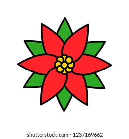 natural floral pattern decoration Christmas filled editable outline icon. 
