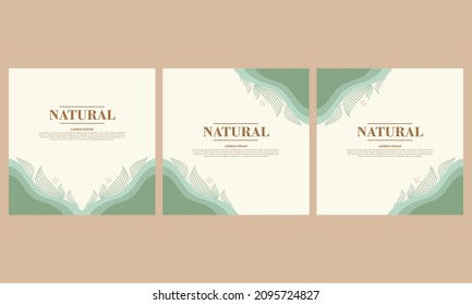natural floral social media post template collection