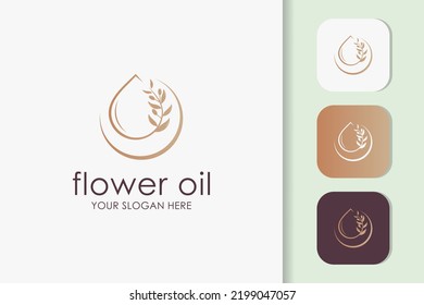 natural flower beauty extract oil logo, beauty and massage oil
