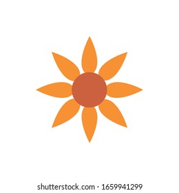 Natural flower flat style icon design, floral nature plant ornament garden decoration and botany theme Vector illustration