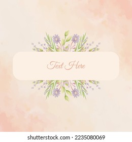 natural flower and leaf watercolor illustration