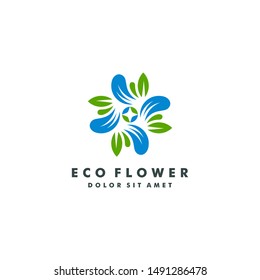 Natural flower logo design vector