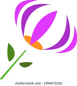 natural flower logo with purple petals beautiful and fascinating object for the design of the concept of plants