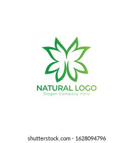 Natural Flower Logo Template. Logo Design for Natural Product, Massage, Health & Spa Center and Cosmetics