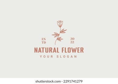 natürliches Blumenlogo, Vektorsymbol