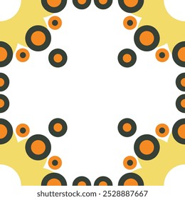 natural flower petal frame design on white background
