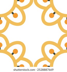 natural flower petal frame design on white background