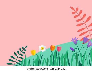Natural Flowers Background Vector Illustration EPS10