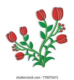 natural flowers berry stem leaves flora image
