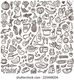 natural food - doodles set