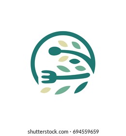 Natural Food, healthy food logo template