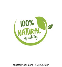 natural food labels icon, organic eco logo 