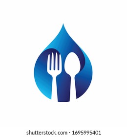 Natural food logo, droplets logo design